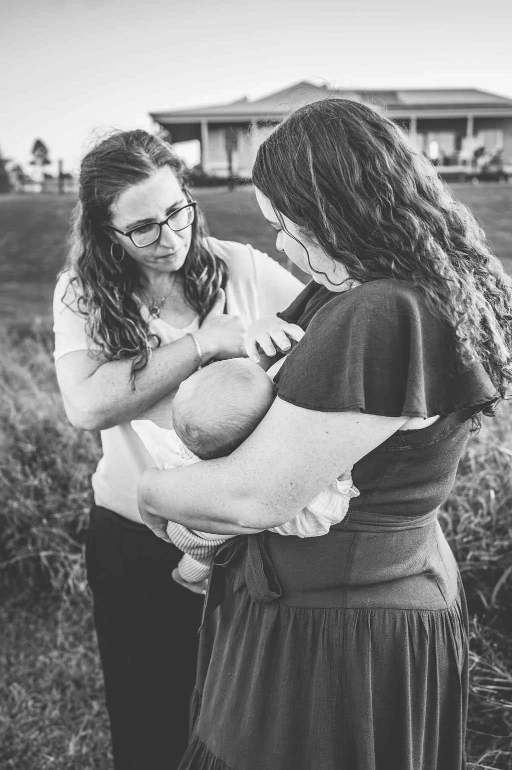 Sara helping a mother